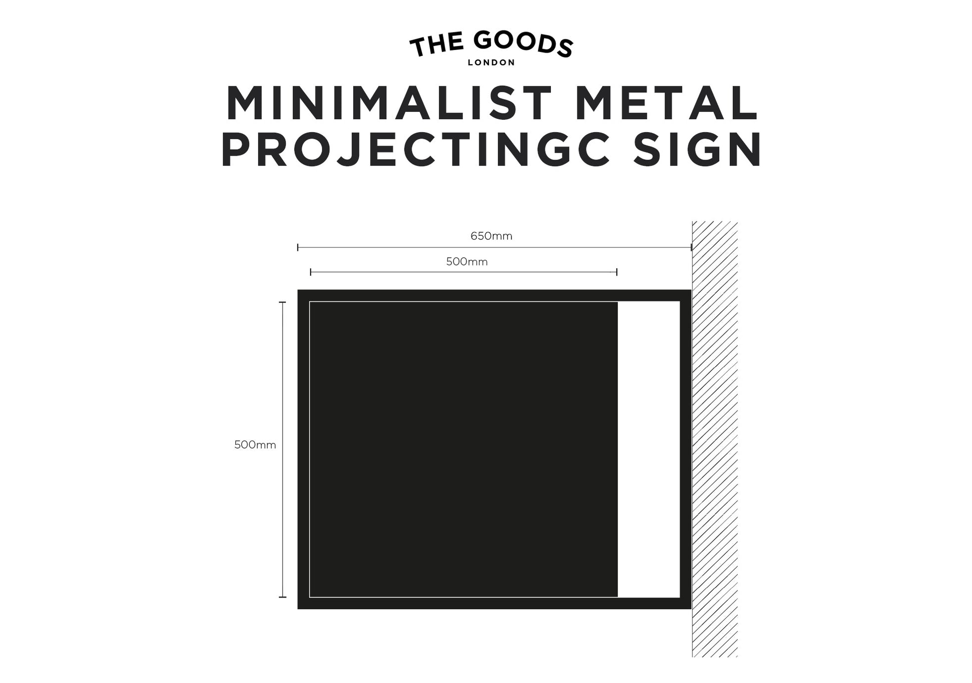 Minimalist Metal Projecting Sign Technical Drawing