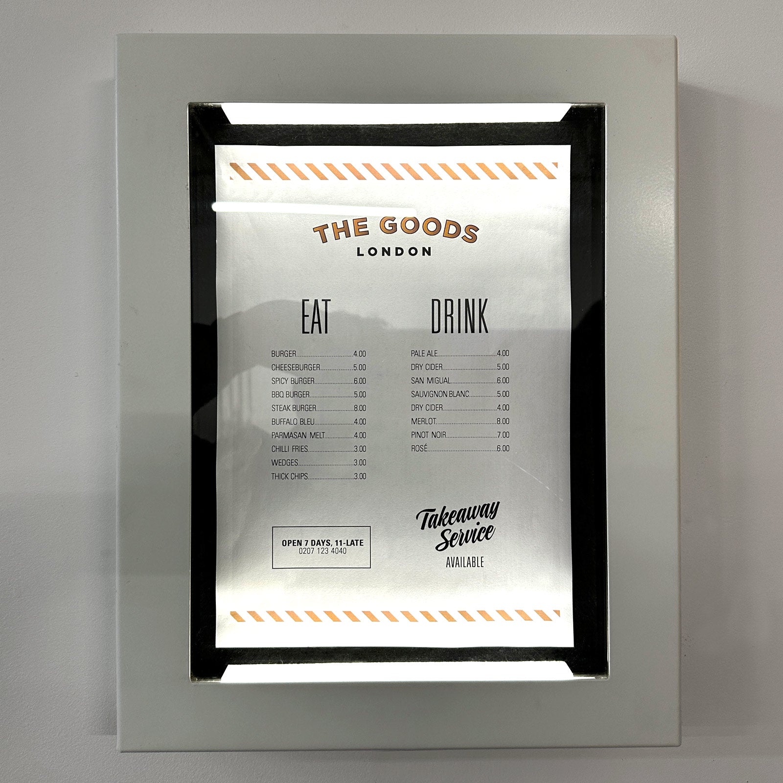 Display Case Menu Rustic MENU CASES for bars & restaurants. Buy Online, next day delivery ...