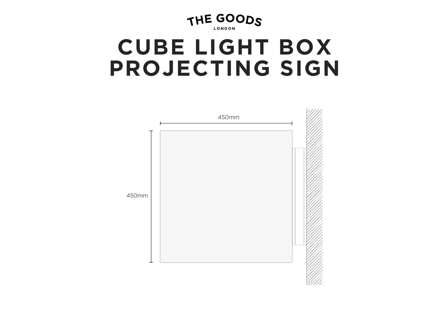 Cube Projecting Light Box Technical Drawing