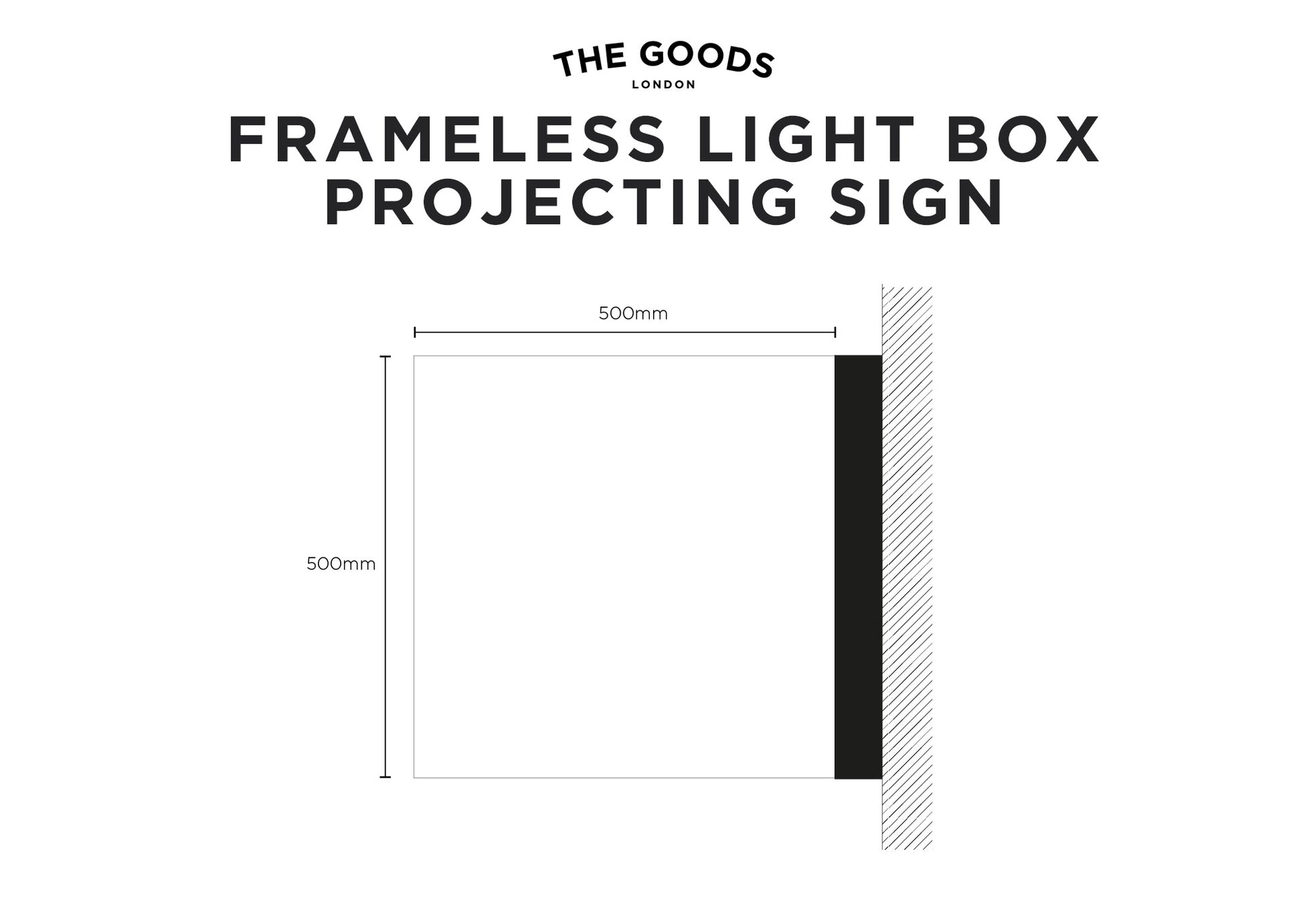 Frameless Projecting Sign Technical Drawing