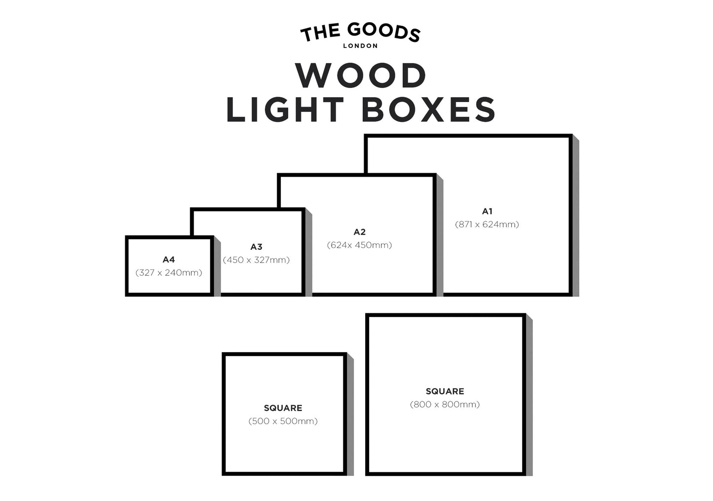 Wood Light Boxes Technical Drawing